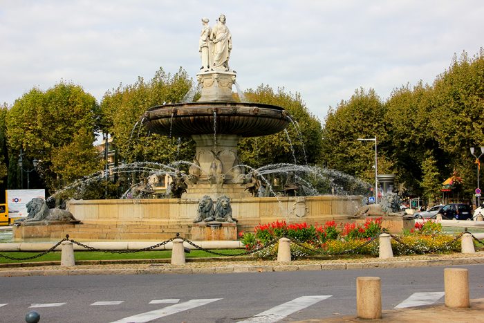 Fontaine de la Rotonde In The Center Of Aix-en-Provence In Southern France