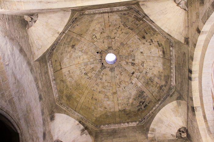 Interior Vaulted Ceiling Of Aix Cathedral In Southern France