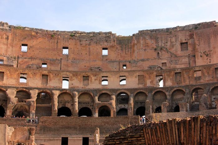 Interior Wall Of The Colosseum In Rome Italy