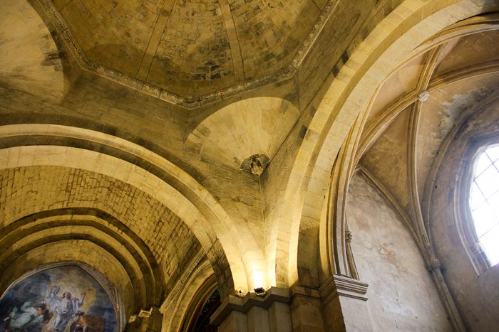 Illuminated Nave Ceiling Of Saint-Sauveur Cathedral In Aix-en-Provence In France