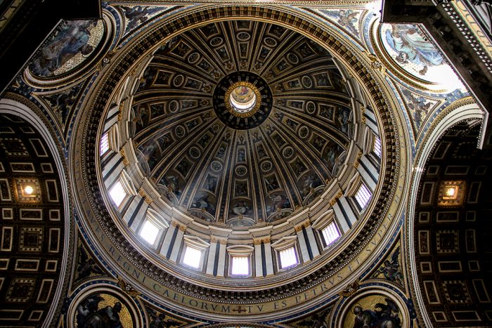 Michelangelo's Dome In St. Peter's Basilica In Vatican City