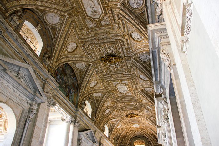 Stucco Ceiling With Coat Of Arms In St. Peters Basilica