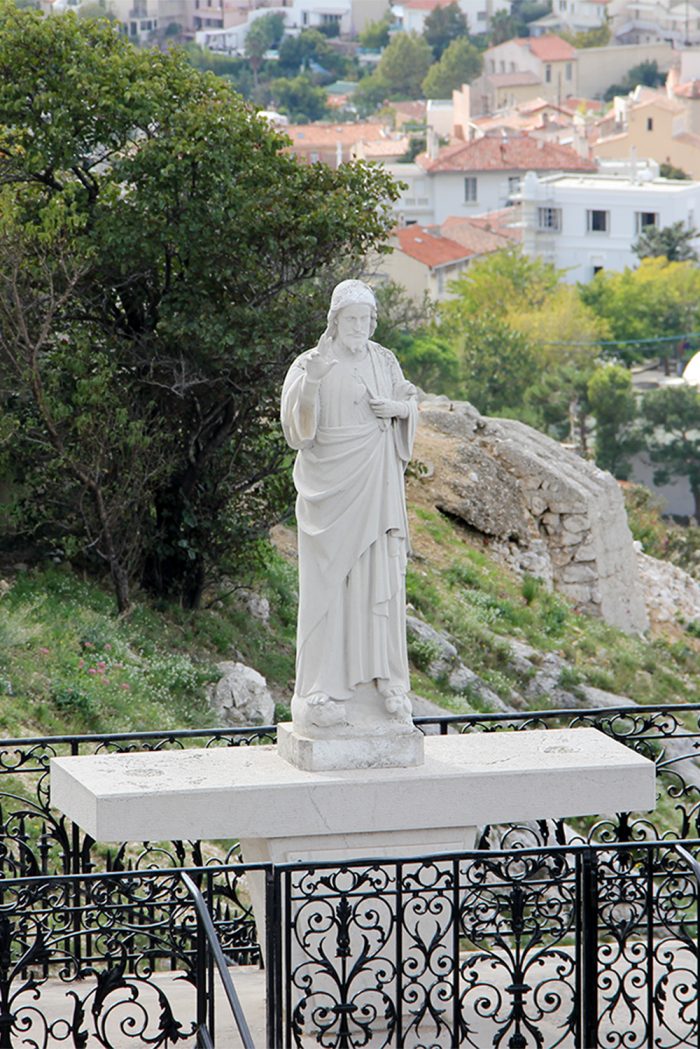 A Statue Of Christ At The Notre Dame De La Garde