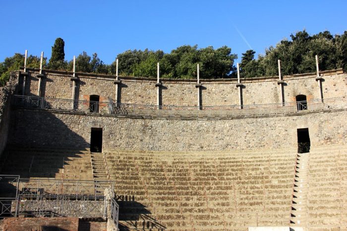 Teatro Grande At The Ancient Ruins Of Pompeii During October