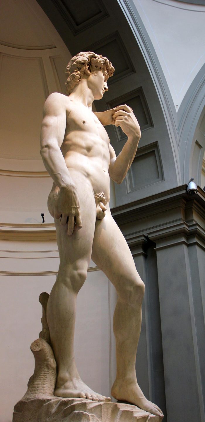 A Side View Of The David In Florence Italy
