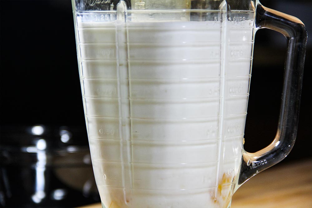 Combine Milk, Eggs, Sugar & Salt in Blender