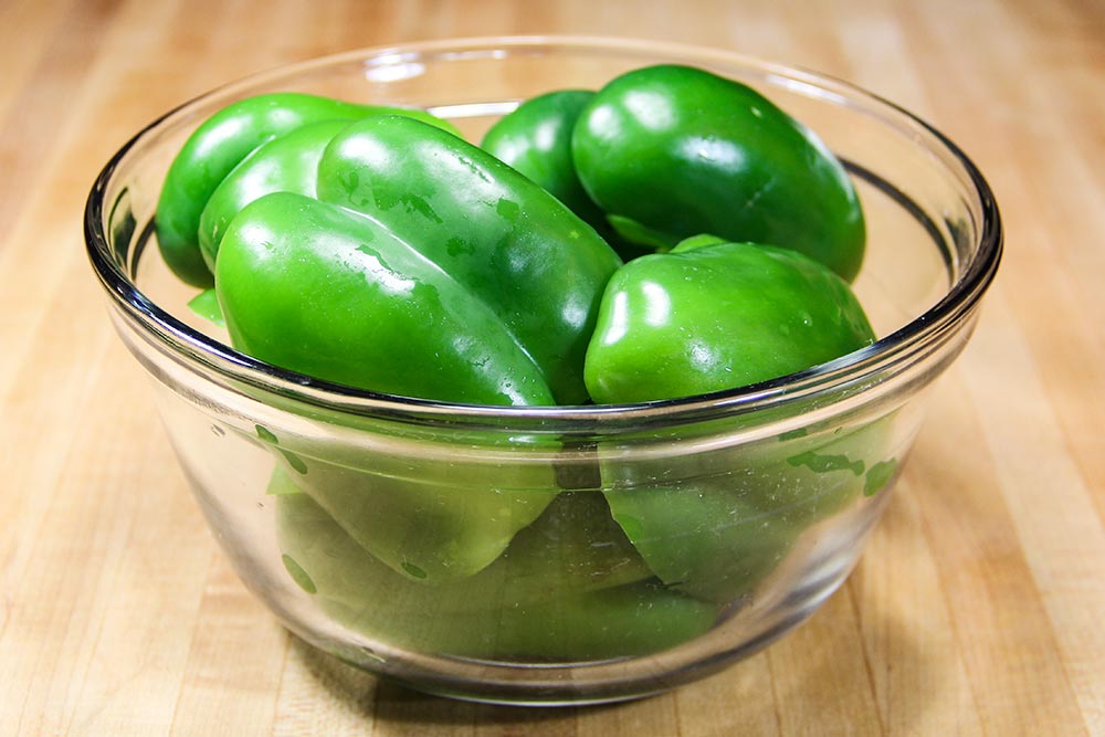 Halved Green Bell Peppers