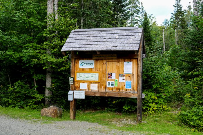 Information Booth At The Entrance Of The Narrow Gauge Trail In Carabassett Valley Near Sugarloaf In Western Maine