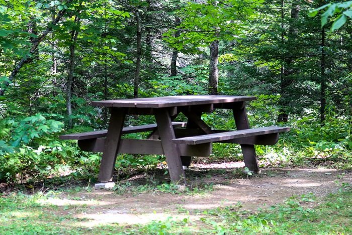 A Picnic Table On The Narrow Gauge Pathway