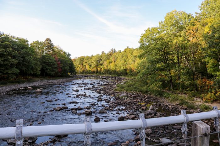 A North View Of The Carrabassett River From The New Portland Wire Bridge In Western Maine