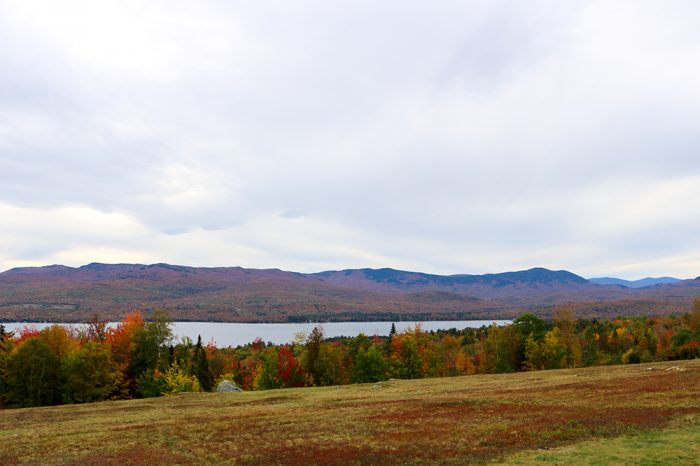 A View Of Webb Lake On A Cloudy Day In Maine During The Autumn