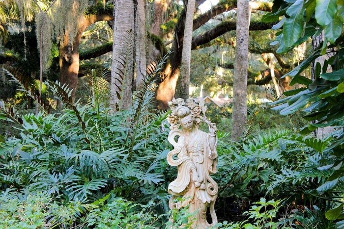 Statue In The Washington Oaks Gardens State Park In Florida
