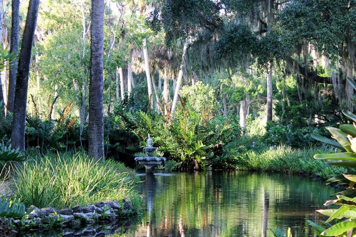 Water Fountain At Washington Oaks Gardens State Park In Florida
