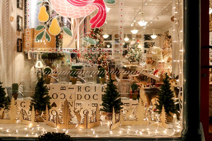 Store Front Decorated For The Holiday Season