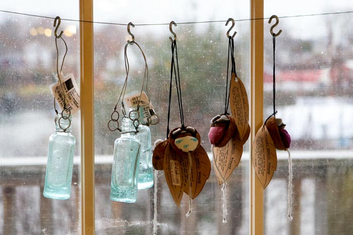 Ornaments Hanging In A Window For Sale In The Once A Tree Shop
