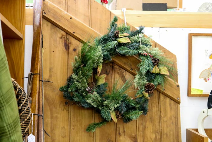 A Holiday Wreath At The Antiques At 10 Mechanic Street