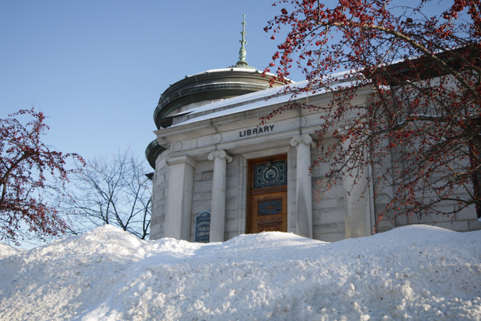 A View Of Farmington Library From Academy Street In Farmington Maine