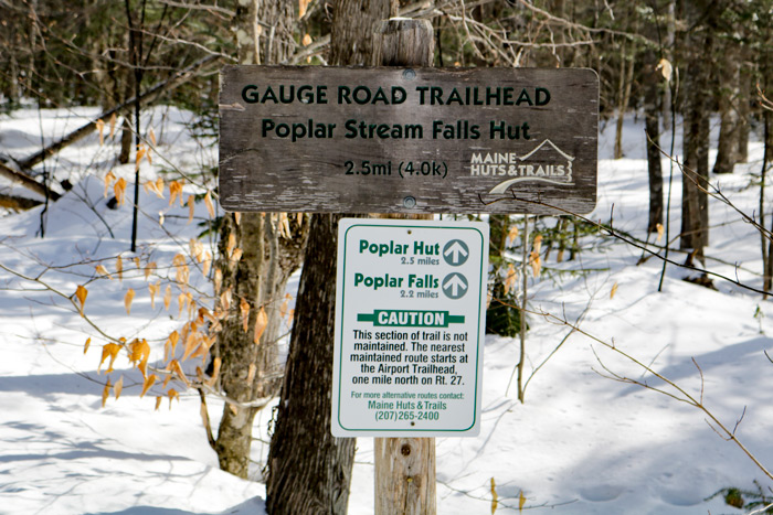 Gauge Road Trailhead Sign