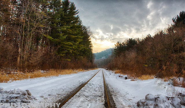 Train Tracks In Snow