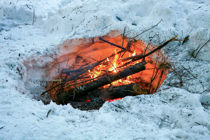 Fire Pit In The Snow