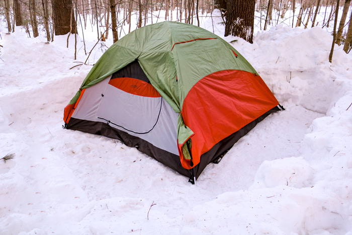 Tent Set Up In The Snow
