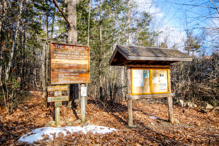 The Mountain Trail Sign In Rome Maine