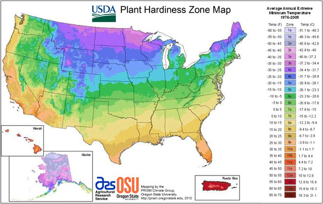 Agricultural Growing Zone Map