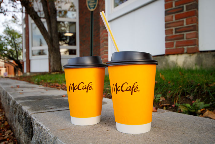 Two Cups Of McDonalds McCafe Coffee To Go