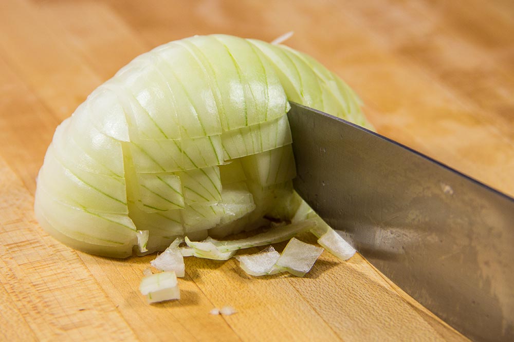 Cutting Onion Into Sticks