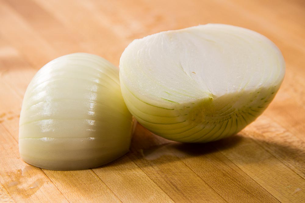 Peeled Onion Cut in Half