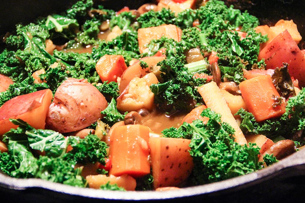 Adding Kale to Vegetable Stew