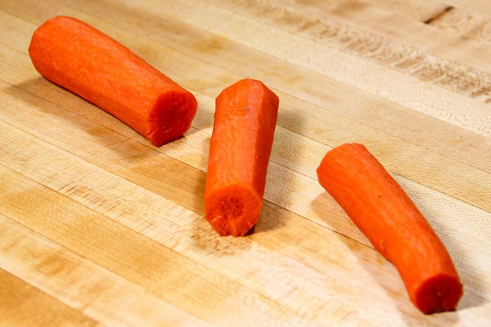 Carrot Cut in Thirds