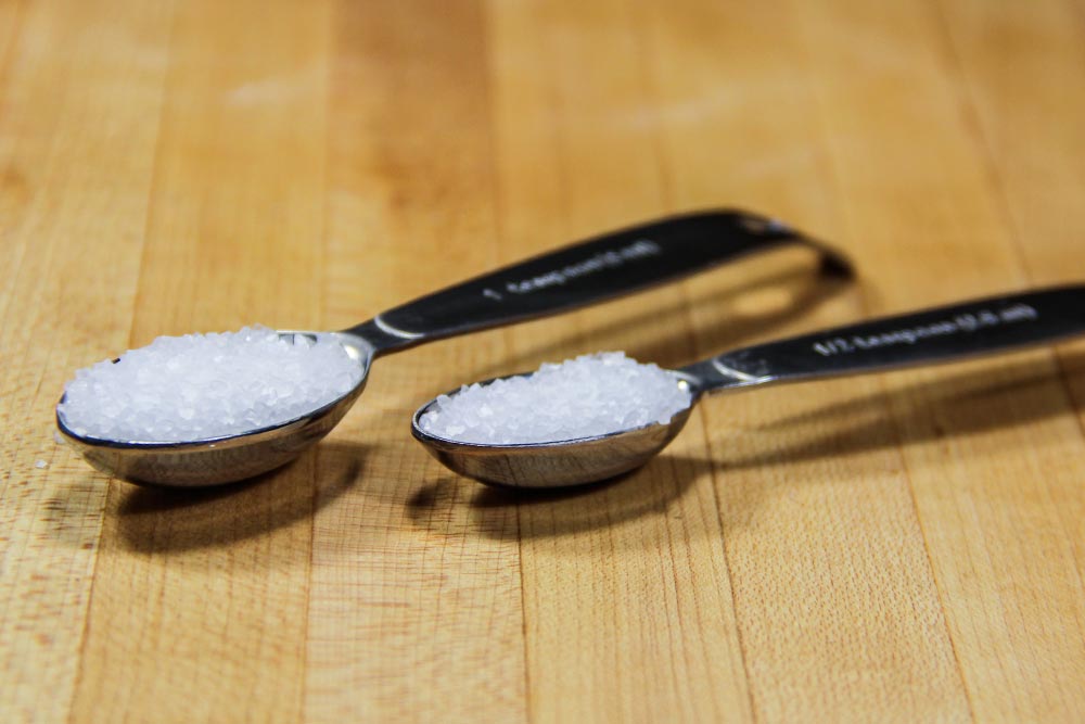 Sea Salt in Measuring Spoons
