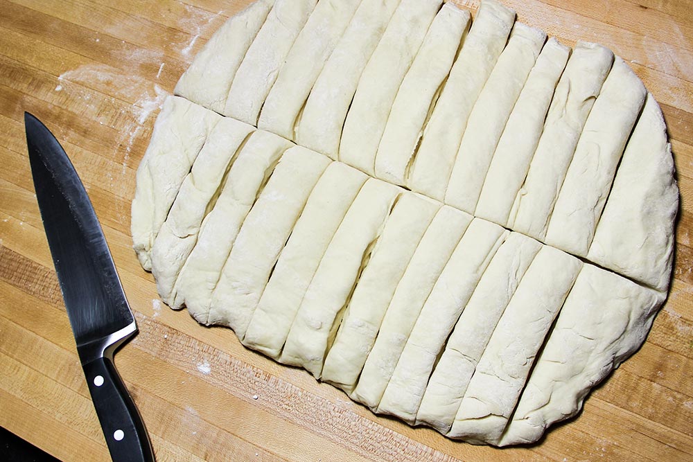 Slicing Bread Dough