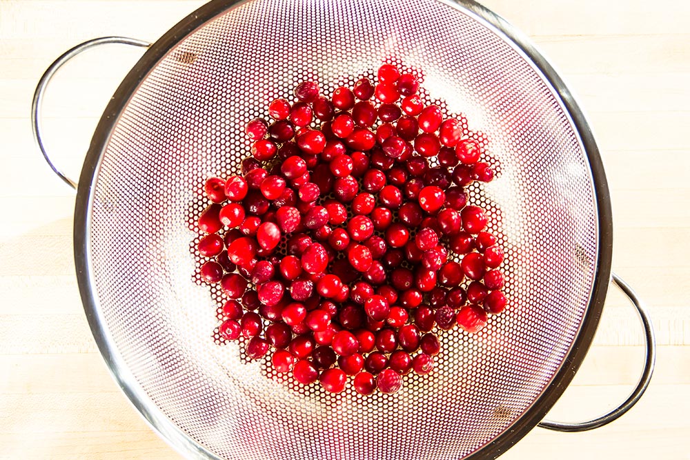 Washing Cranberries in Bellemain Colander