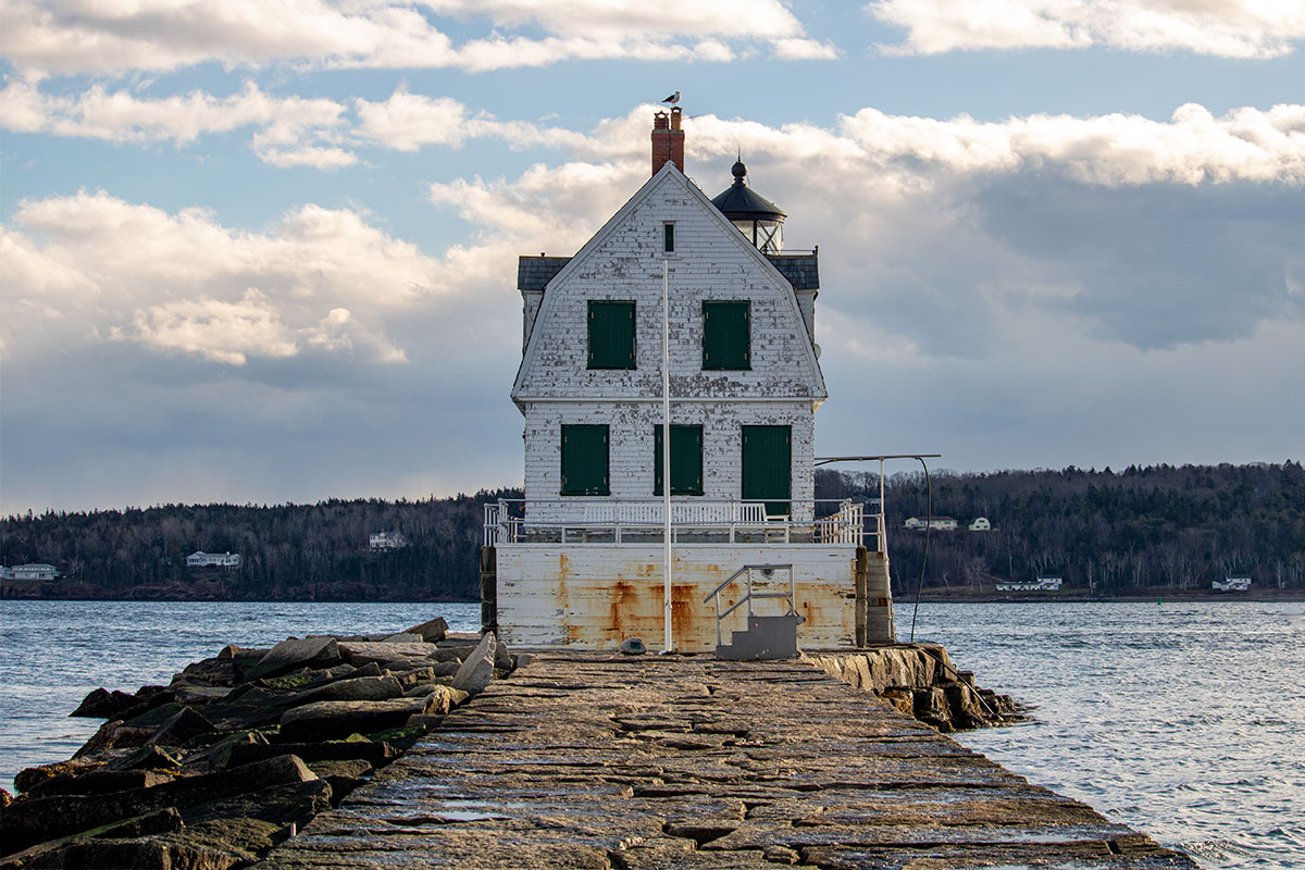 The Rockland Breakwater Lighthouse Located At The End Of The Breakwater.
